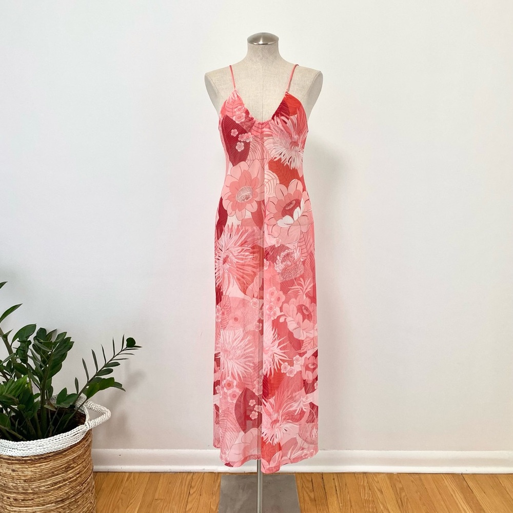 La SENZA Pink & Red Floral Slip Dress